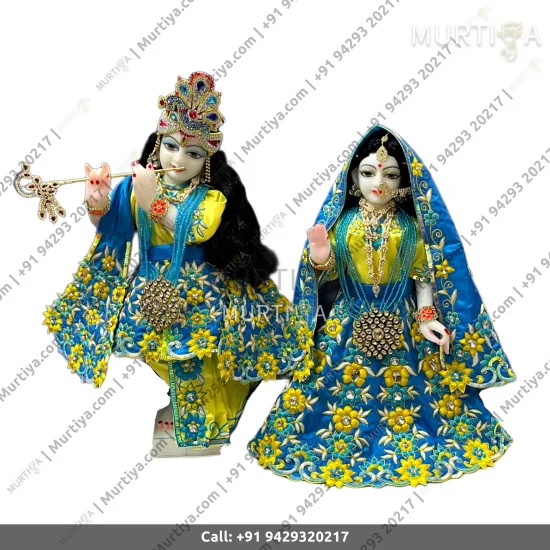 Iskcon Inch Radha Krishna White Marble Statue Pure Handmade Buy